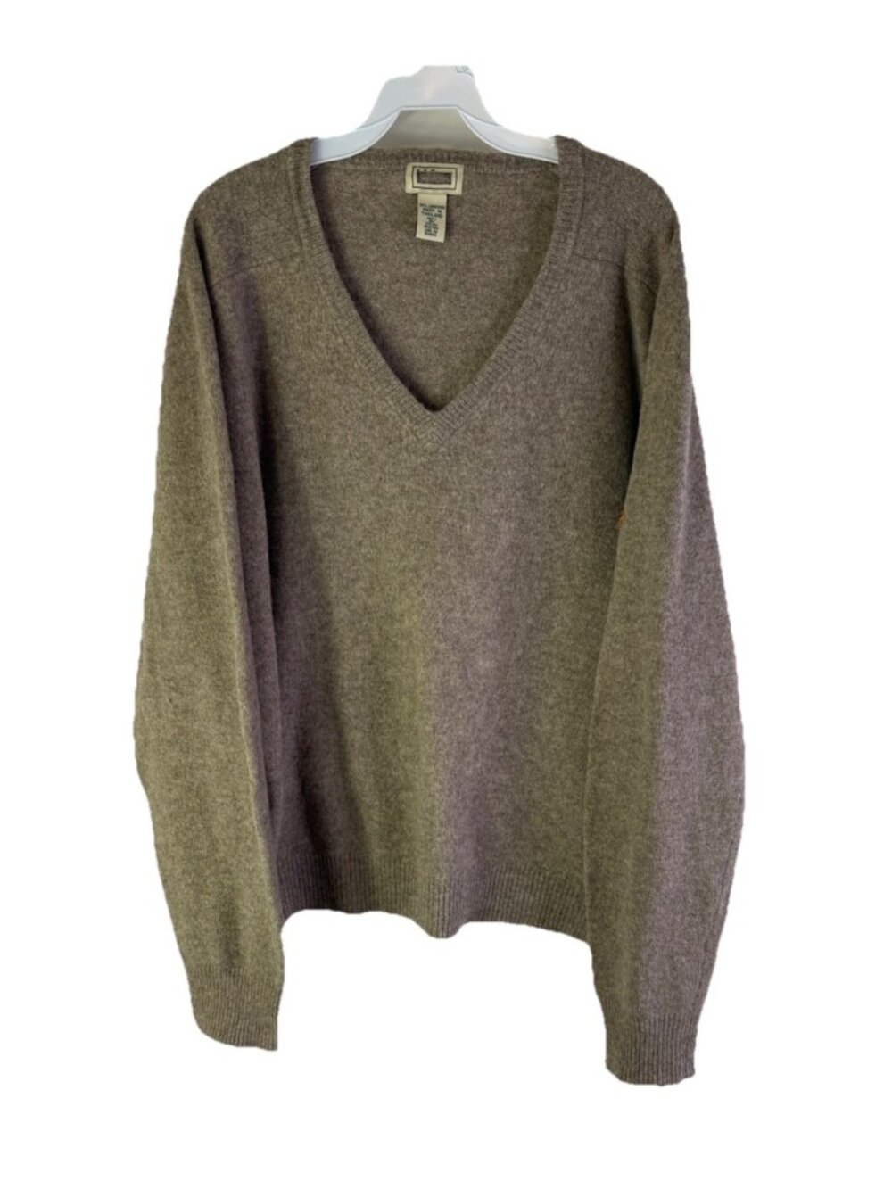 Vintage 90s L.L. Bean Lambswool Knit Blank Sweater Brown